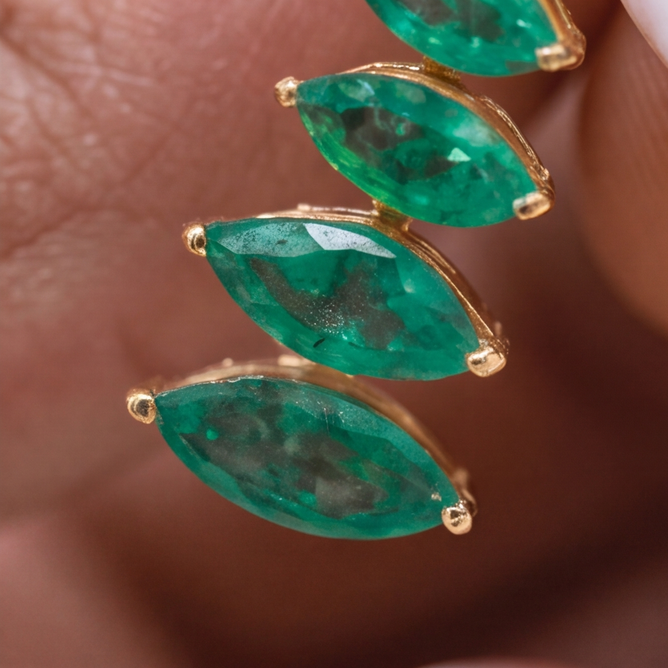 2 Ct. Marquise Cut Emerald Drop Dangle Earrings