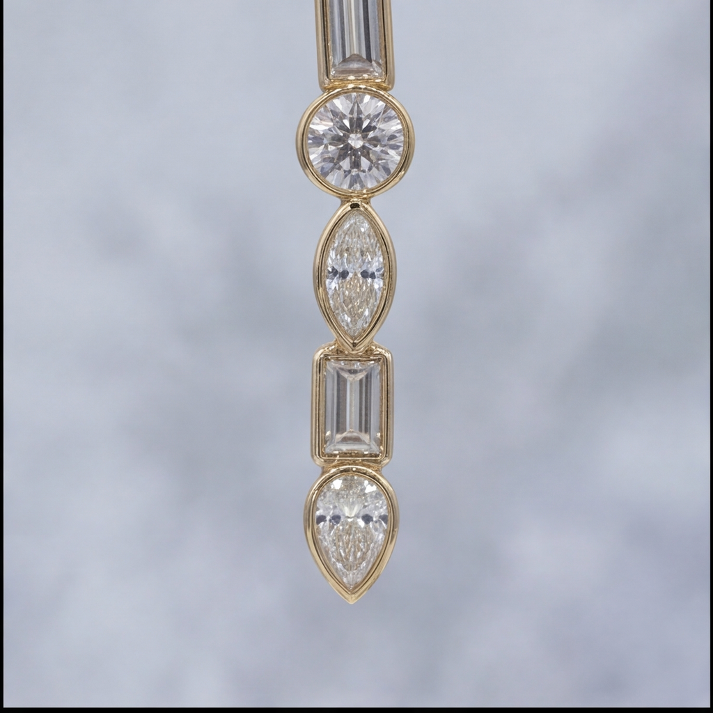 1 Ct. Lab Grown Diamond Multi Cut Dangle Earrings (VS-EF)