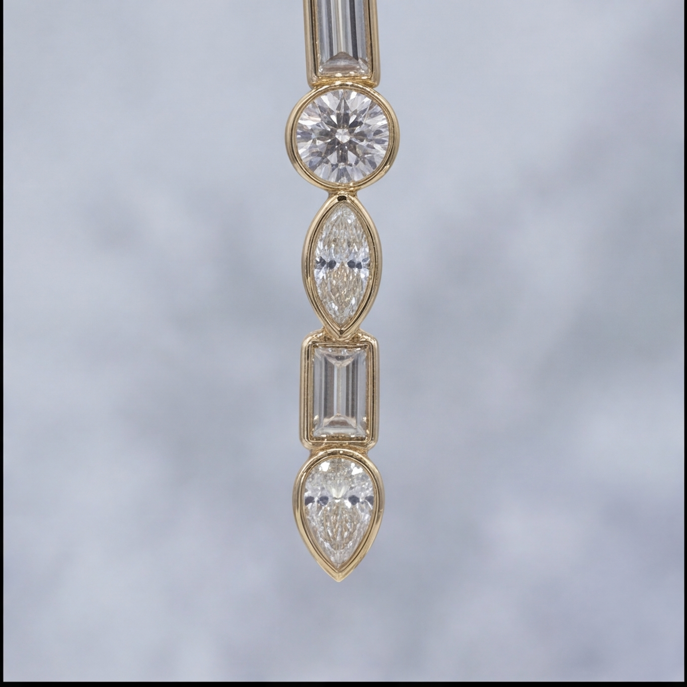 1 Ct. Lab Grown Diamond Multi Cut Dangle Earrings (VS-EF)