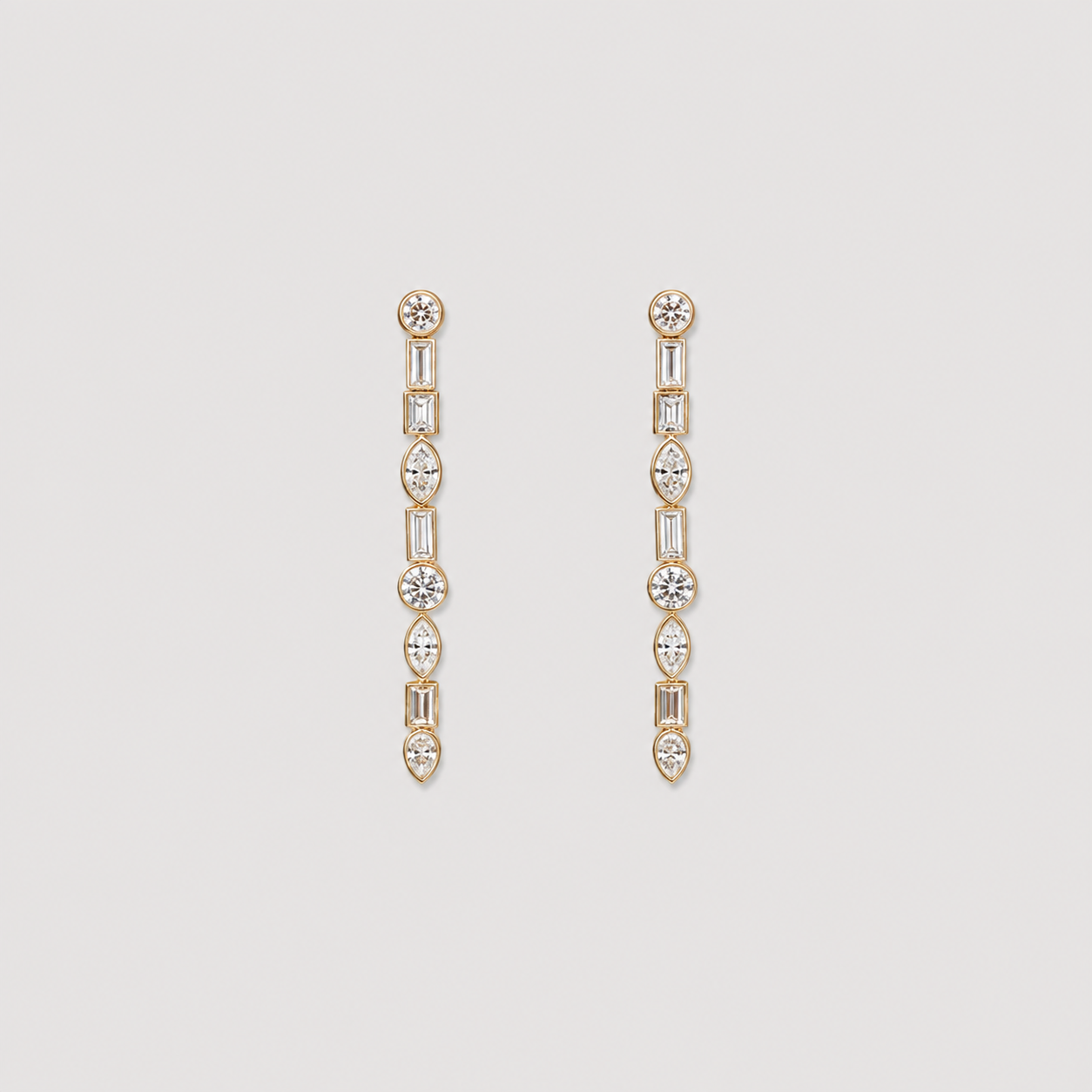 1 Ct. Lab Grown Diamond Multi Cut Dangle Earrings (VS-EF)