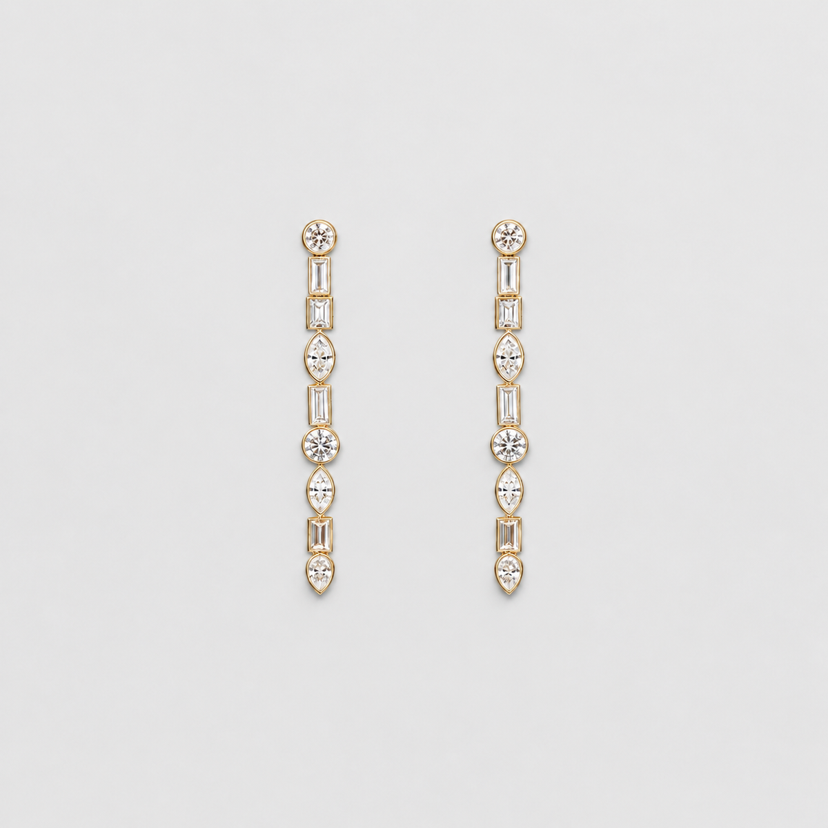 1 Ct. Lab Grown Diamond Multi Cut Dangle Earrings (VS-EF)
