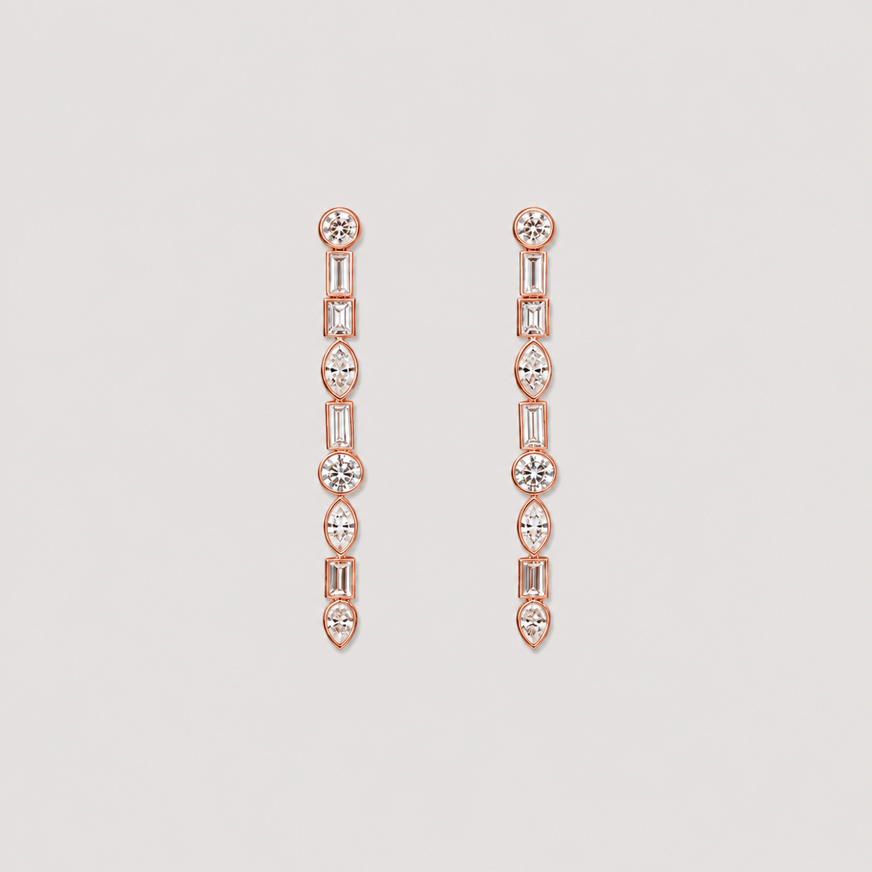 1 Ct. Lab Grown Diamond Multi Cut Dangle Earrings (VS-EF)