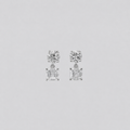 7 Ct. Round & Asscher Cut Lab Grown Diamond Dangle Earrings (EF-VS)
