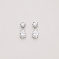 6 Ct. Round & Pear Cut Lab Grown Diamond Dangle Earrings (VS-EF)
