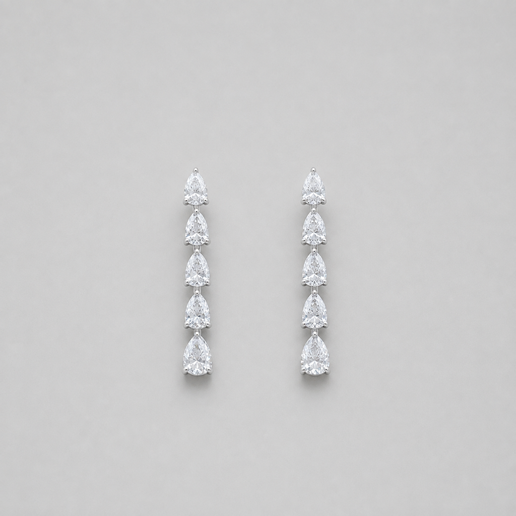 4 Ct. Lab Grown Diamond Pear Cut Dangle Earrings (VS-EF)