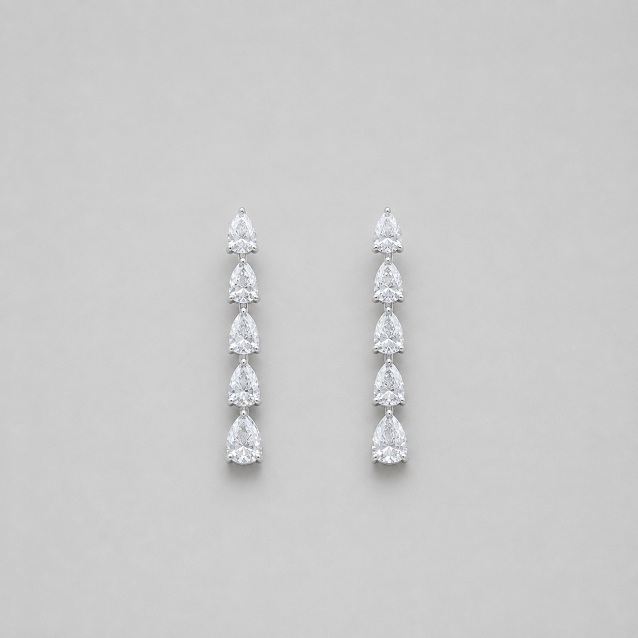 4 Ct. Lab Grown Diamond Pear Cut Dangle Earrings (VS-EF)
