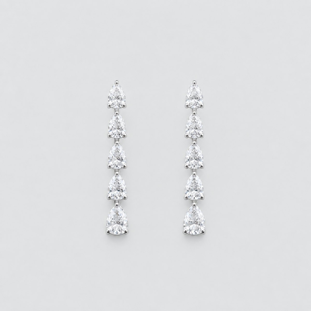 4 Ct. Lab Grown Diamond Pear Cut Dangle Earrings (VS-EF)
