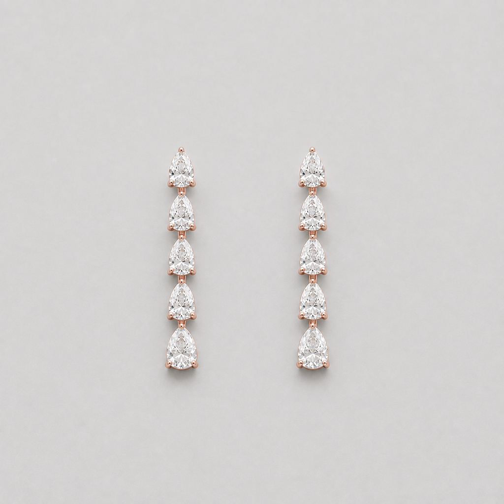 4 Ct. Lab Grown Diamond Pear Cut Dangle Earrings (VS-EF)