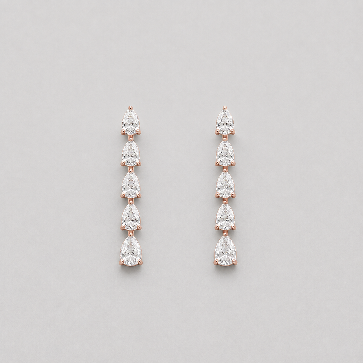 4 Ct. Lab Grown Diamond Pear Cut Dangle Earrings (VS-EF)