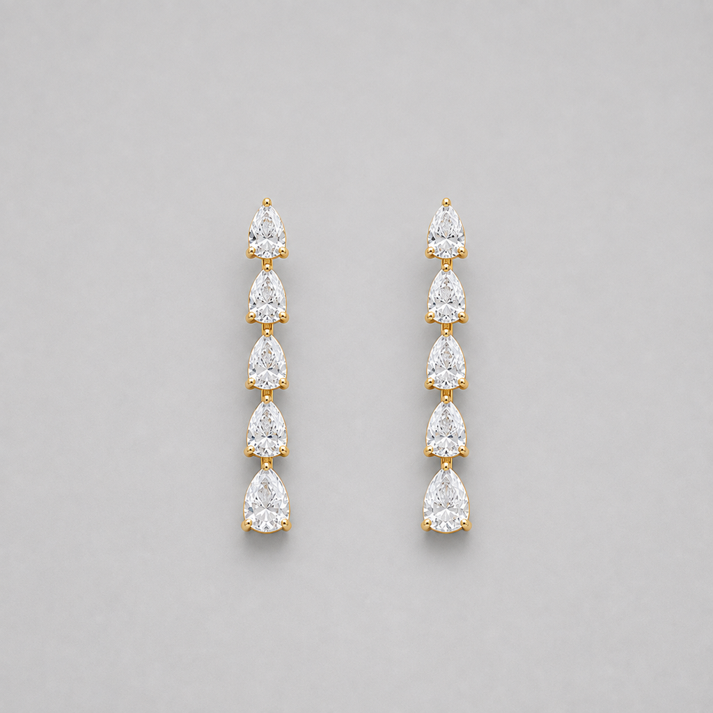 4 Ct. Lab Grown Diamond Pear Cut Dangle Earrings (VS-EF)