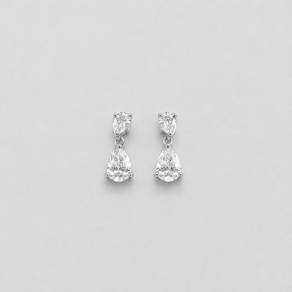 3 Ct. Lab Grown Diamond Pear Cut Drop Dangle Earrings (VS-EF)