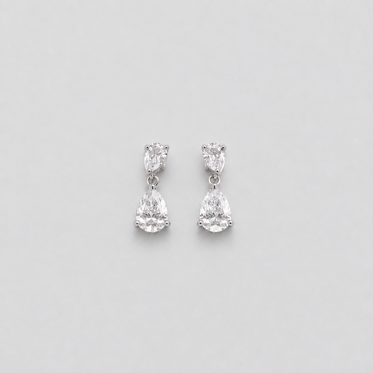3 Ct. Lab Grown Diamond Pear Cut Drop Dangle Earrings (VS-EF)