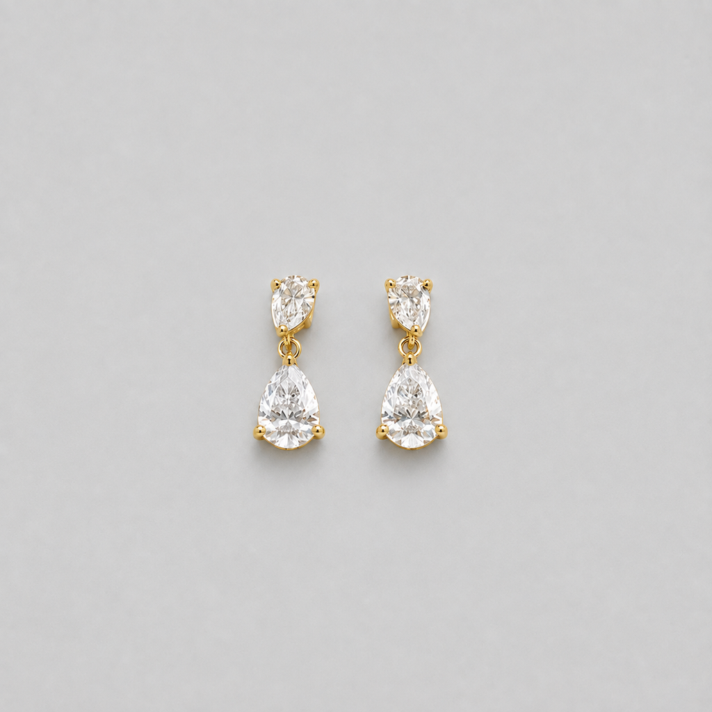 3 Ct. Lab Grown Diamond Pear Cut Drop Dangle Earrings (VS-EF)
