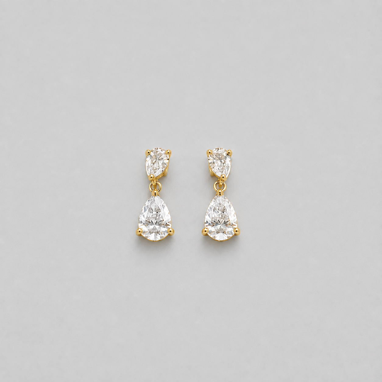 3 Ct. Lab Grown Diamond Pear Cut Drop Dangle Earrings (VS-EF)