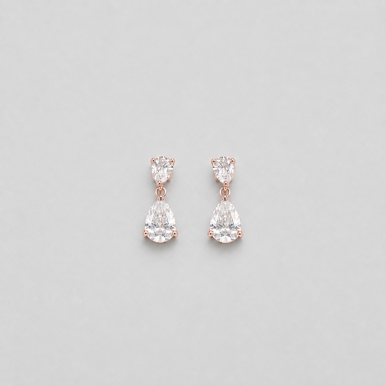 3 Ct. Lab Grown Diamond Pear Cut Drop Dangle Earrings (VS-EF)