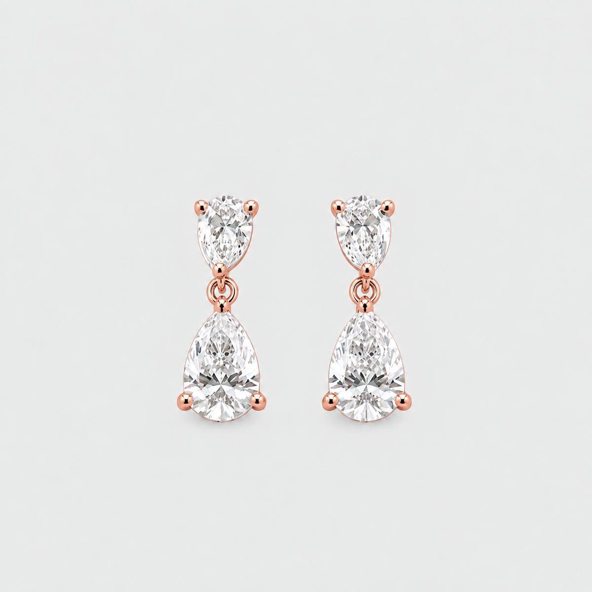 3 Ct. Lab Grown Diamond Pear Cut Drop Dangle Earrings (VS-EF)