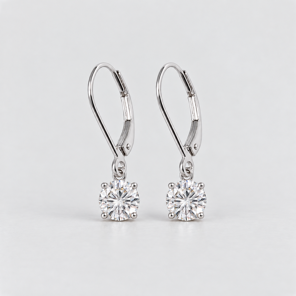 1 Ct. Lab Grown Diamond Round Dangle Earrings (EF/VVS-VS)