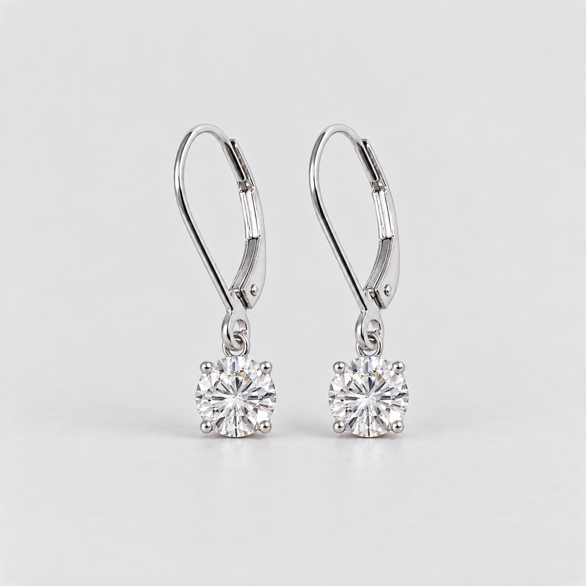 1 Ct. Lab Grown Diamond Round Dangle Earrings (EF/VVS-VS)