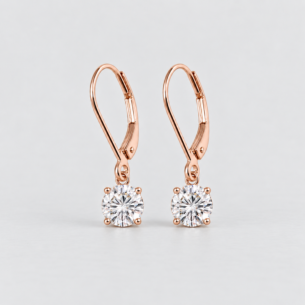 1 Ct. Lab Grown Diamond Round Dangle Earrings (EF/VVS-VS)
