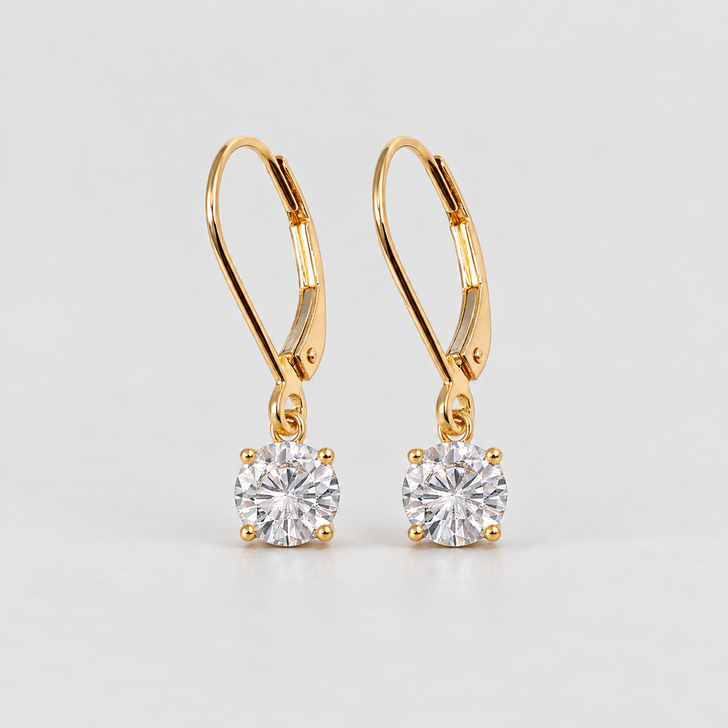 1 Ct. Lab Grown Diamond Round Dangle Earrings (EF/VVS-VS)