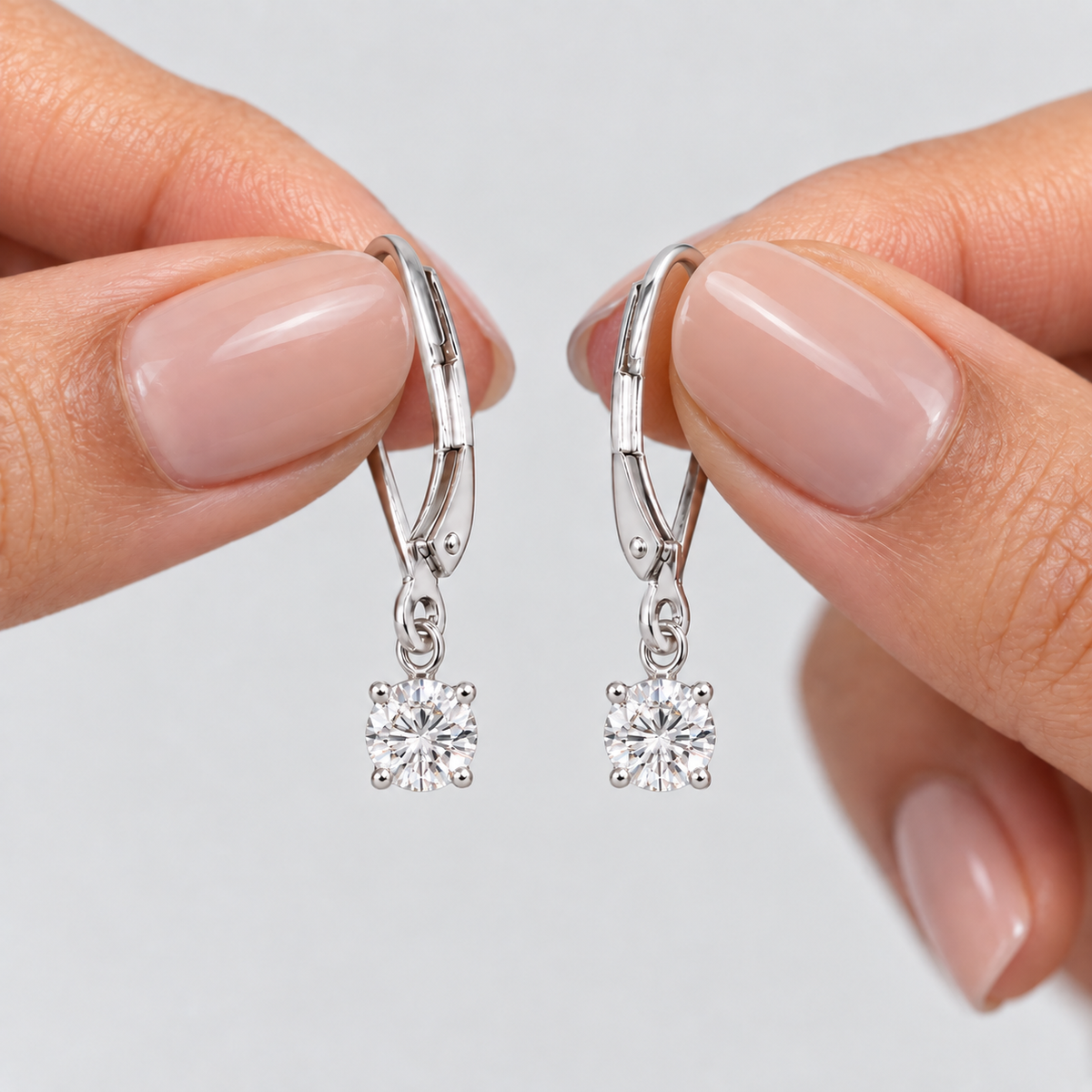 1 Ct. Lab Grown Diamond Round Dangle Earrings (EF/VVS-VS)