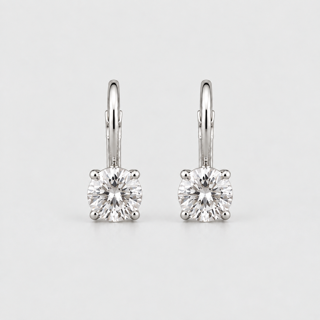 4 Ct. Lab Grown Diamond Round Cut Dangle Earrings (VS-EF)