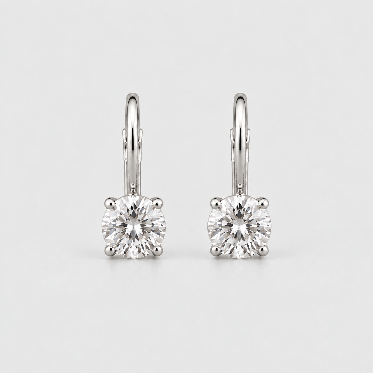 4 Ct. Lab Grown Diamond Round Cut Dangle Earrings (VS-EF)
