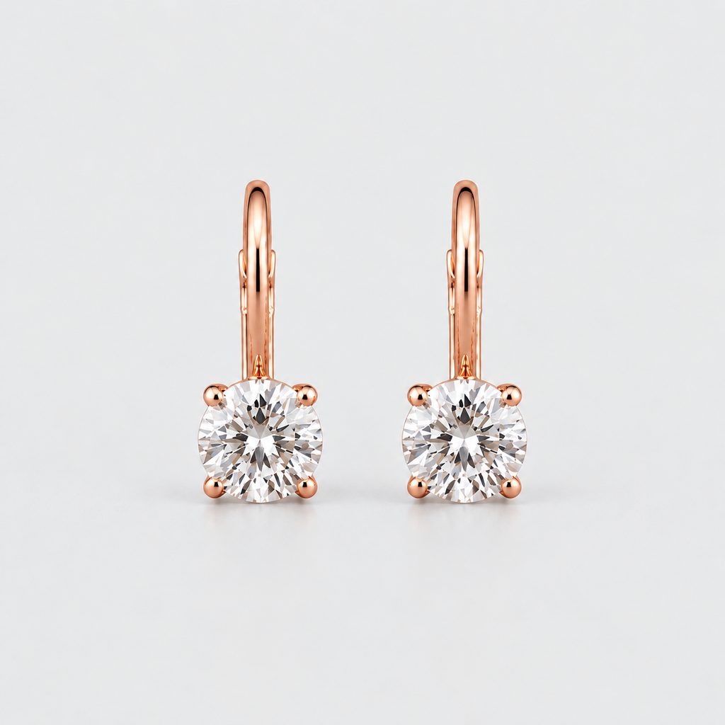 4 Ct. Lab Grown Diamond Round Cut Dangle Earrings (VS-EF)