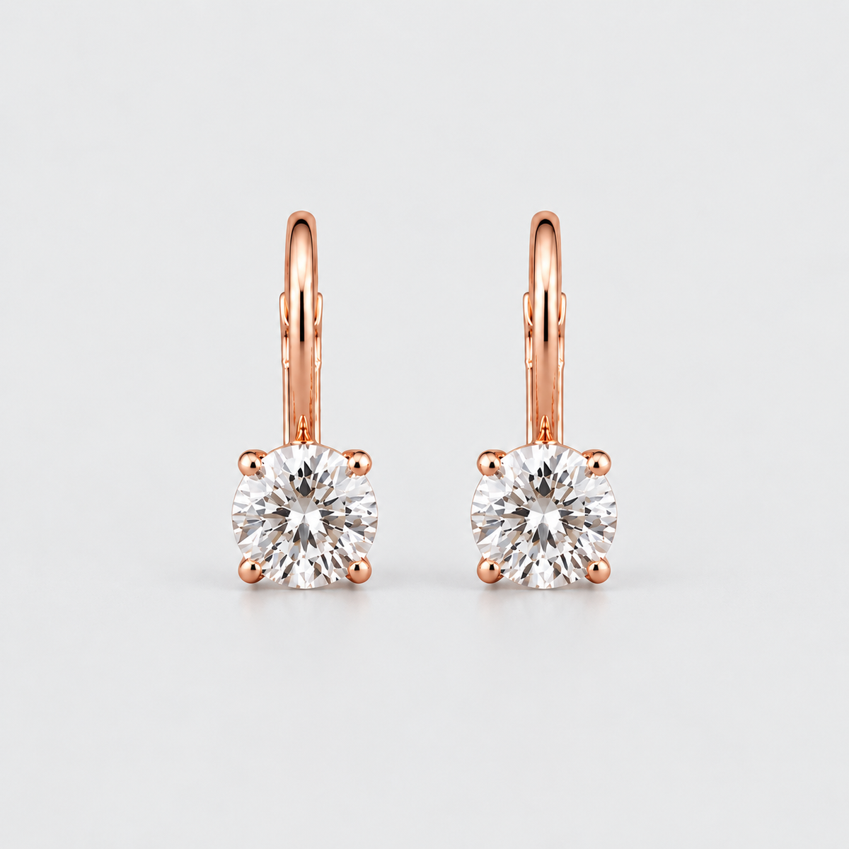 4 Ct. Lab Grown Diamond Round Cut Dangle Earrings (VS-EF)