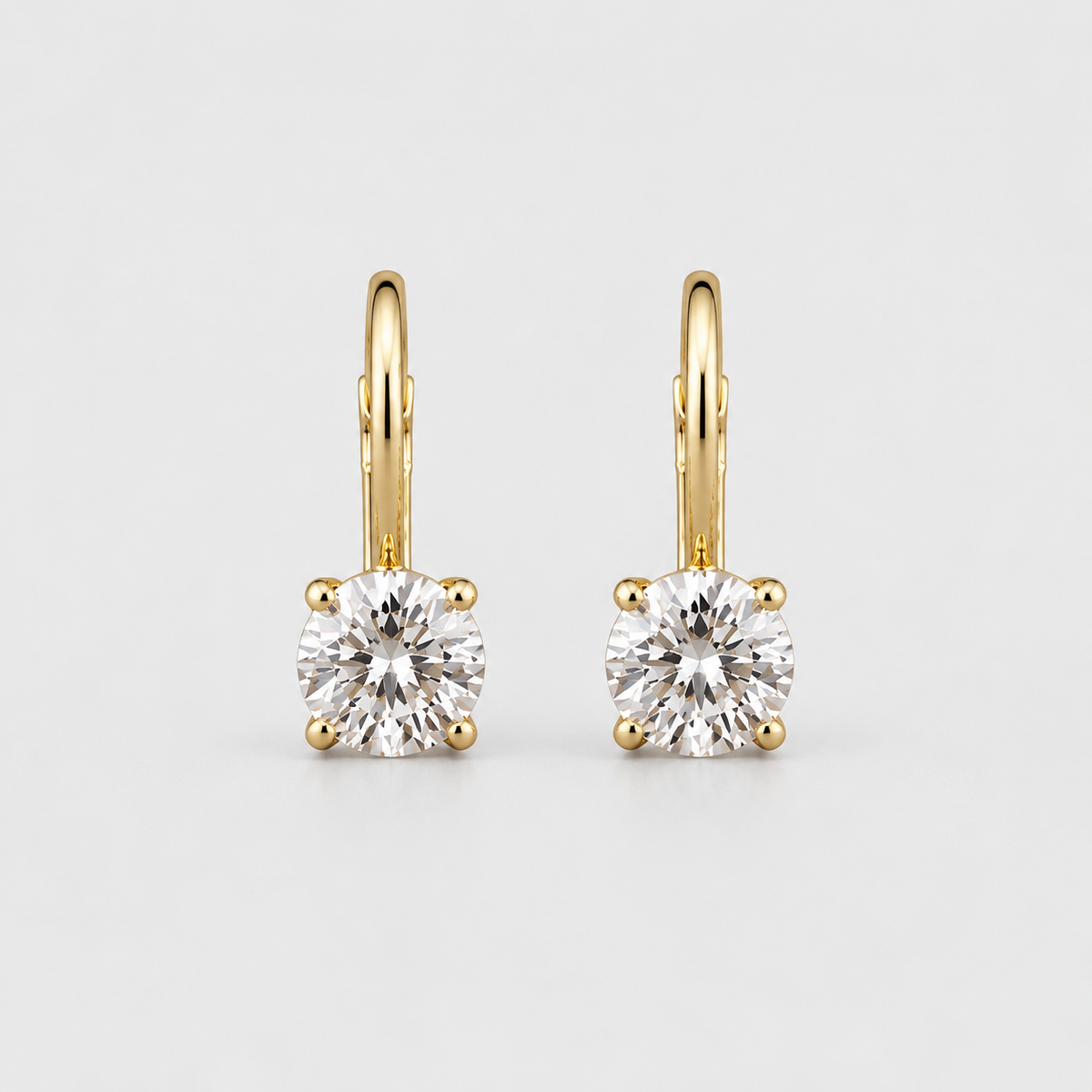 4 Ct. Lab Grown Diamond Round Cut Dangle Earrings (VS-EF)