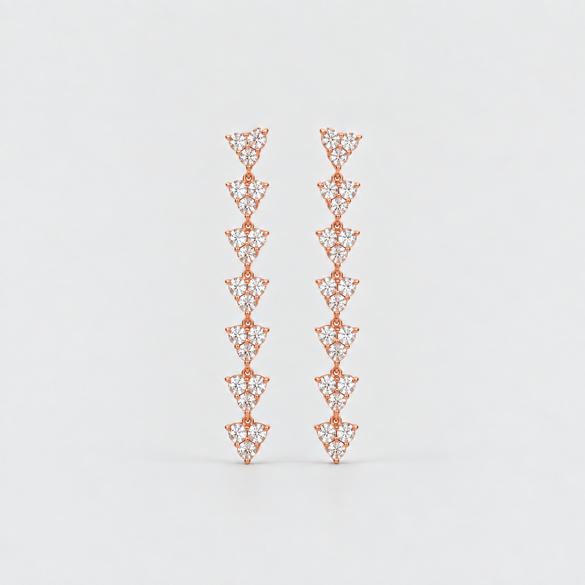 3 Ct. Lab Grown Diamond Round Cut Dangle Earrings (EF/VVS-VS)