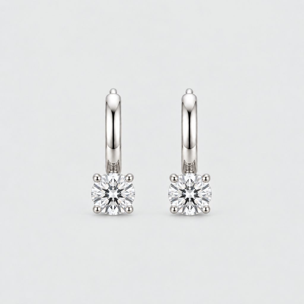 3 Ct. Lab Grown Diamond Round Cut Dangle Earrings (VS-EF)