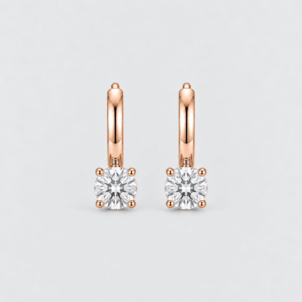 3 Ct. Lab Grown Diamond Round Cut Dangle Earrings (VS-EF)