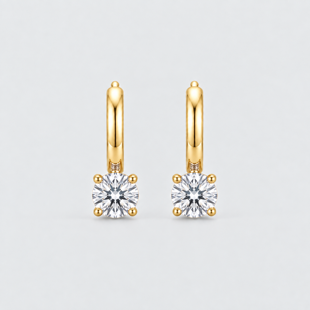 3 Ct. Lab Grown Diamond Round Cut Dangle Earrings (VS-EF)