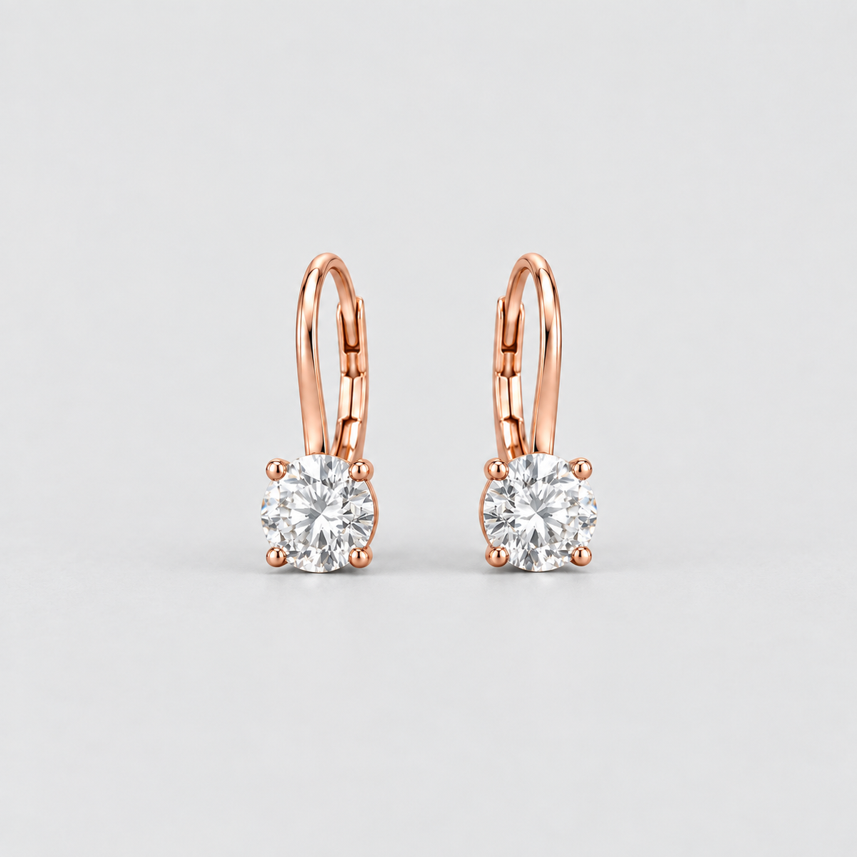 2 Ct. Lab Grown Diamond Dangle Earrings Round Cut (VS-EF)