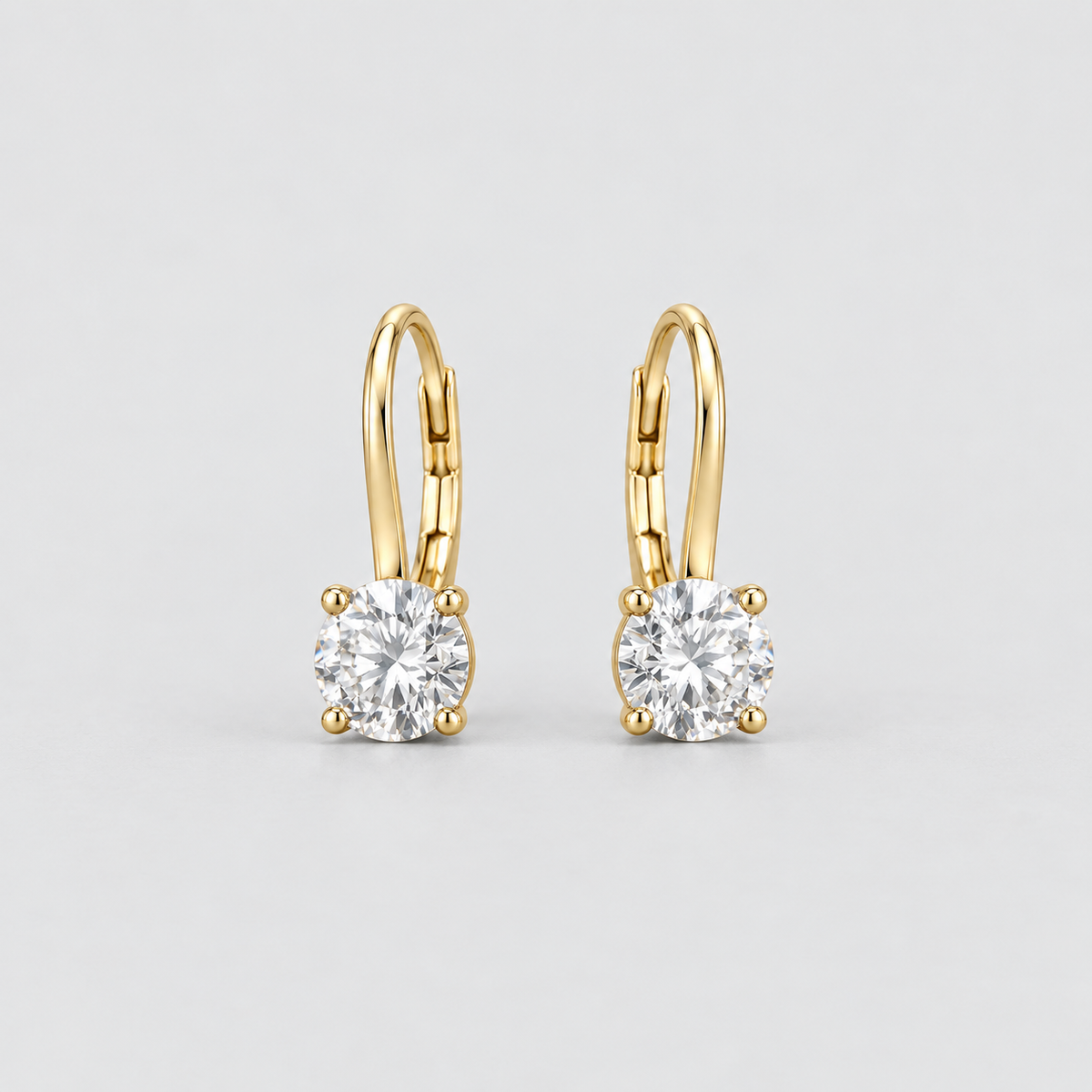 2 Ct. Lab Grown Diamond Dangle Earrings Round Cut (VS-EF)