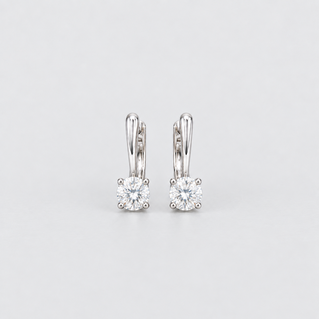 2 Ct. Lab Grown Diamond Round Cut Dangle Earrings (VS-EF)