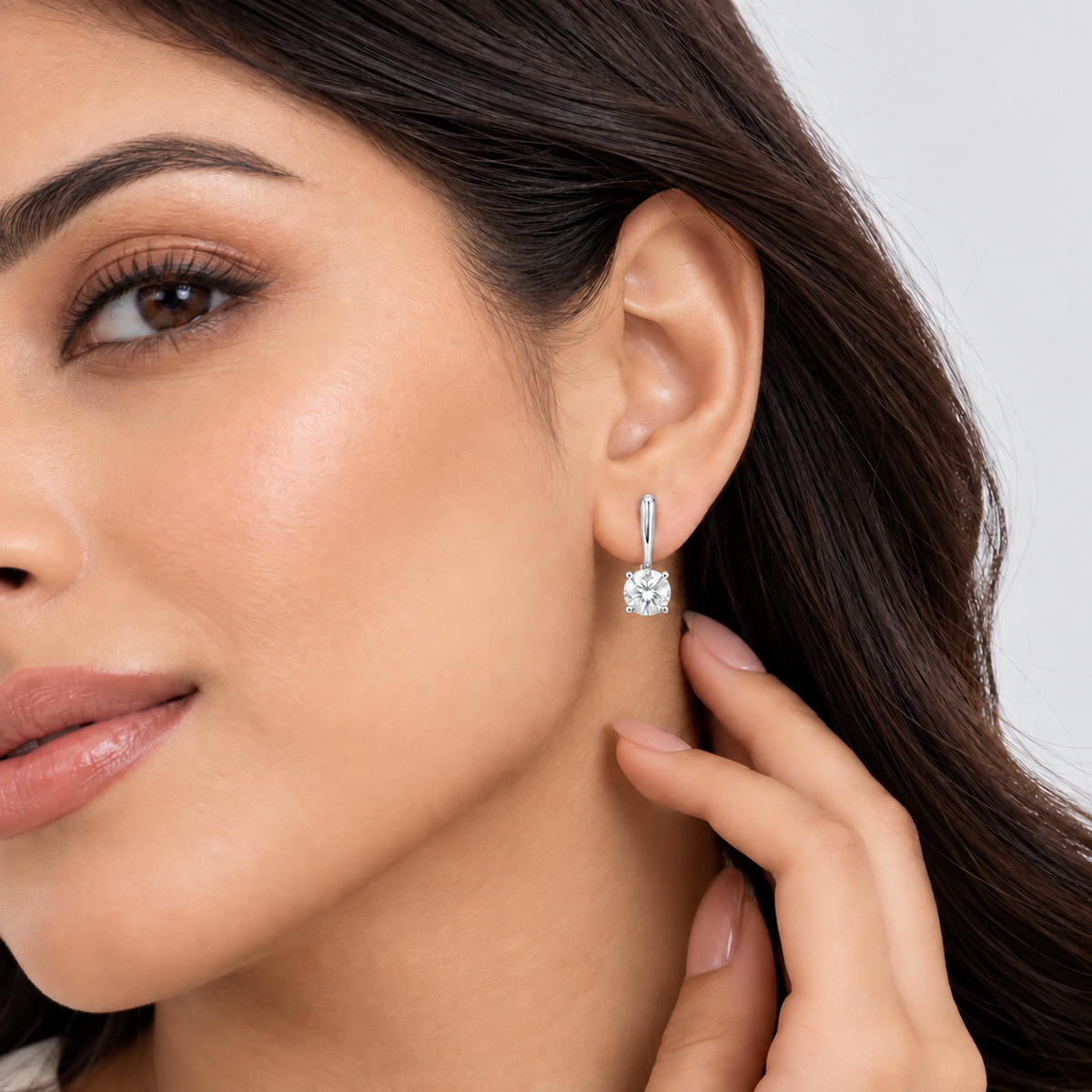 2 Ct. Lab Grown Diamond Round Cut Dangle Earrings (VS-EF)
