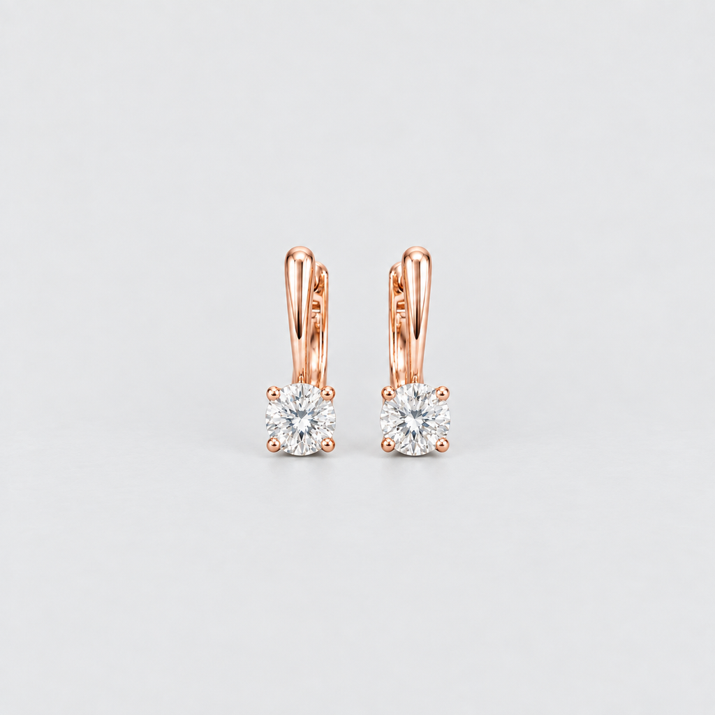 2 Ct. Lab Grown Diamond Round Cut Dangle Earrings (VS-EF)