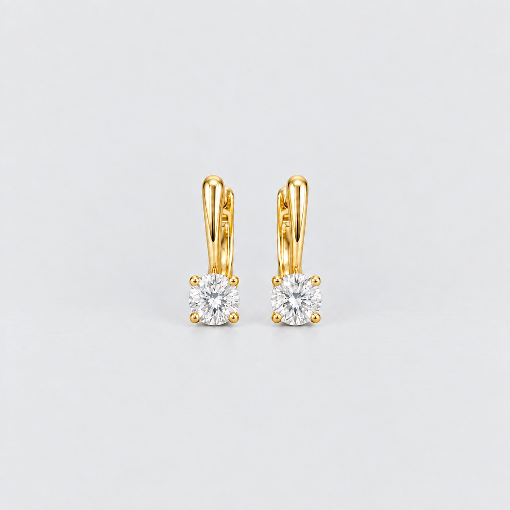 2 Ct. Lab Grown Diamond Round Cut Dangle Earrings (VS-EF)