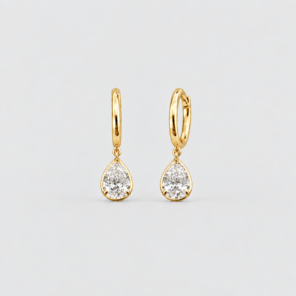 1.5 Ct. Lab Grown Diamond Pear Cut Dangle Earrings (EF/VVS-VS)