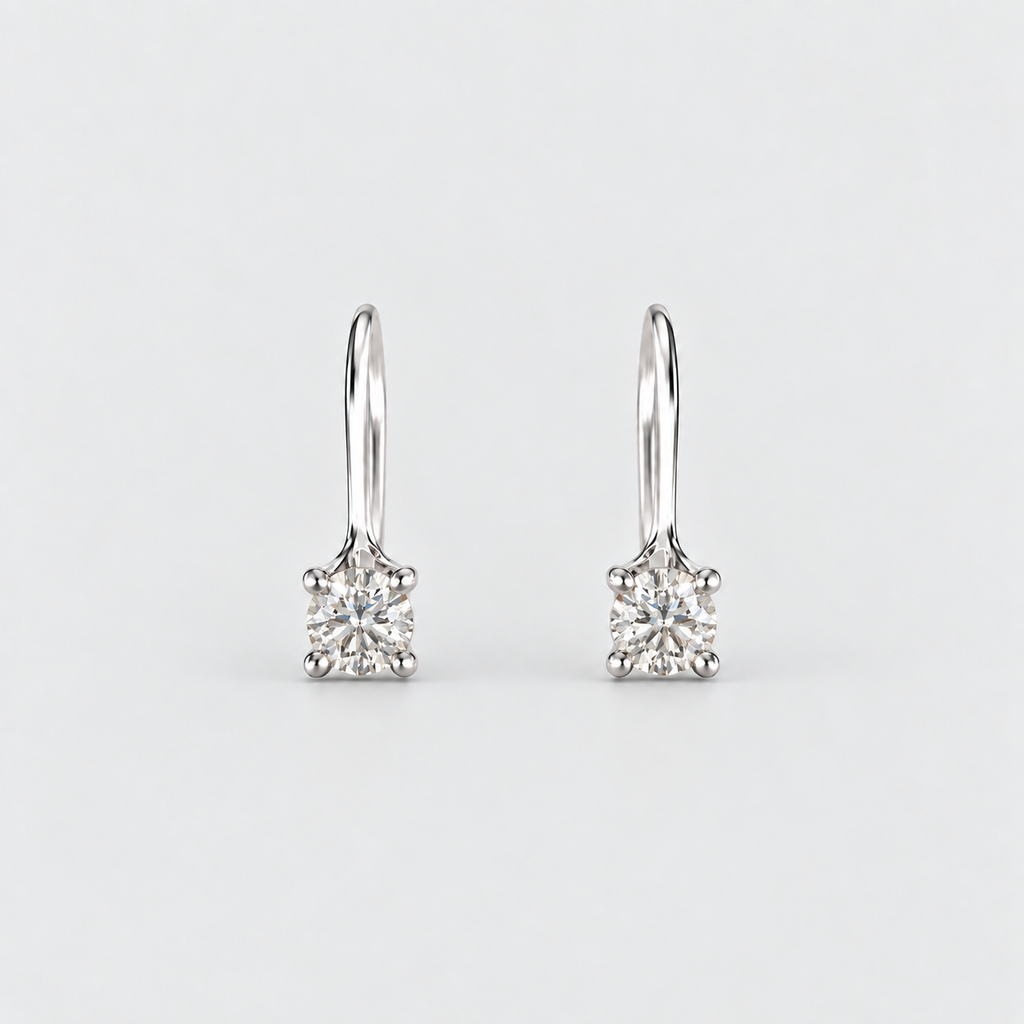 1 Ct. Lab Grown Diamond Round Dangle Earrings (EF/VVS-VS)