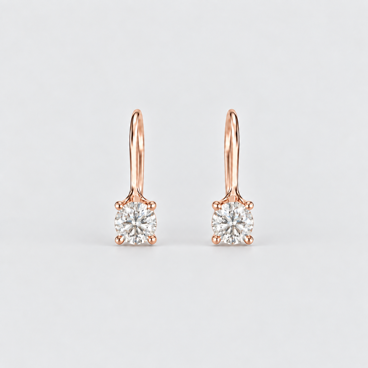 1 Ct. Lab Grown Diamond Round Dangle Earrings (EF/VVS-VS)