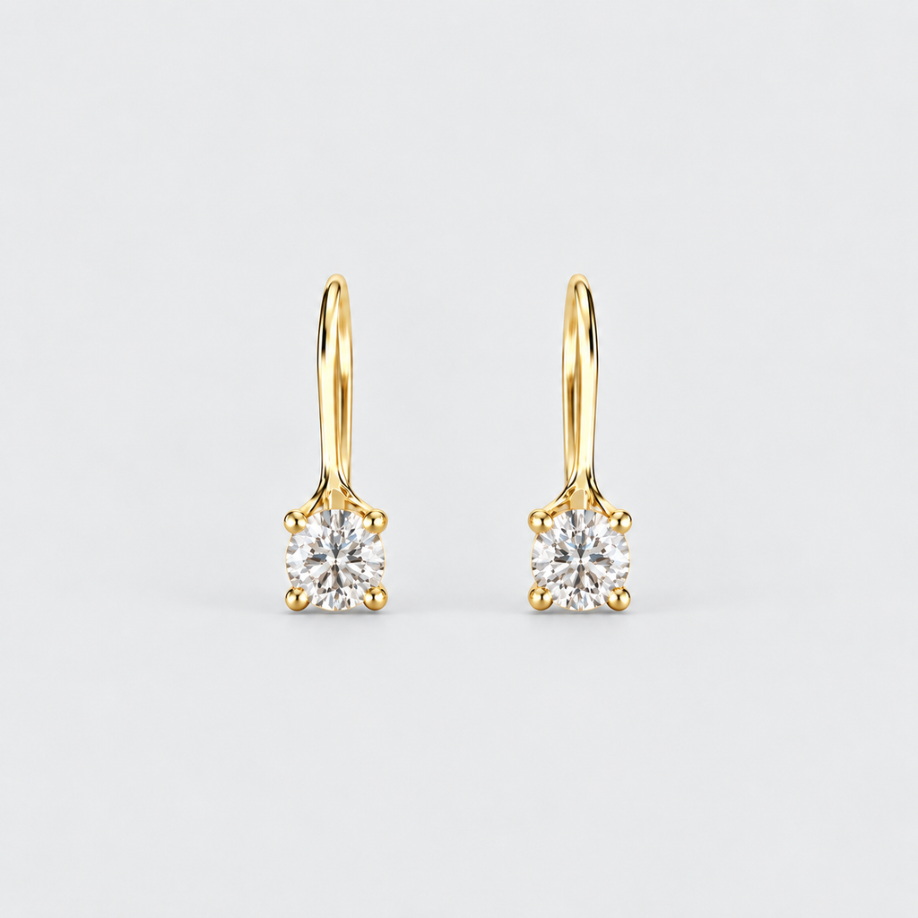 1 Ct. Lab Grown Diamond Round Dangle Earrings (EF/VVS-VS)
