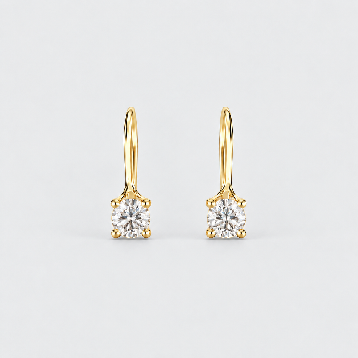 1 Ct. Lab Grown Diamond Round Dangle Earrings (EF/VVS-VS)