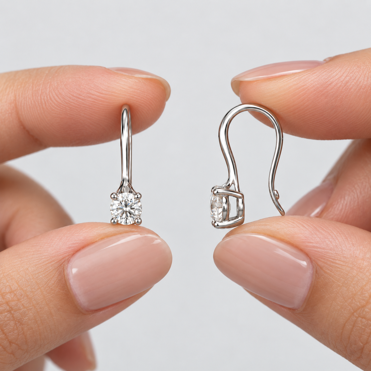 1 Ct. Lab Grown Diamond Round Dangle Earrings (EF/VVS-VS)