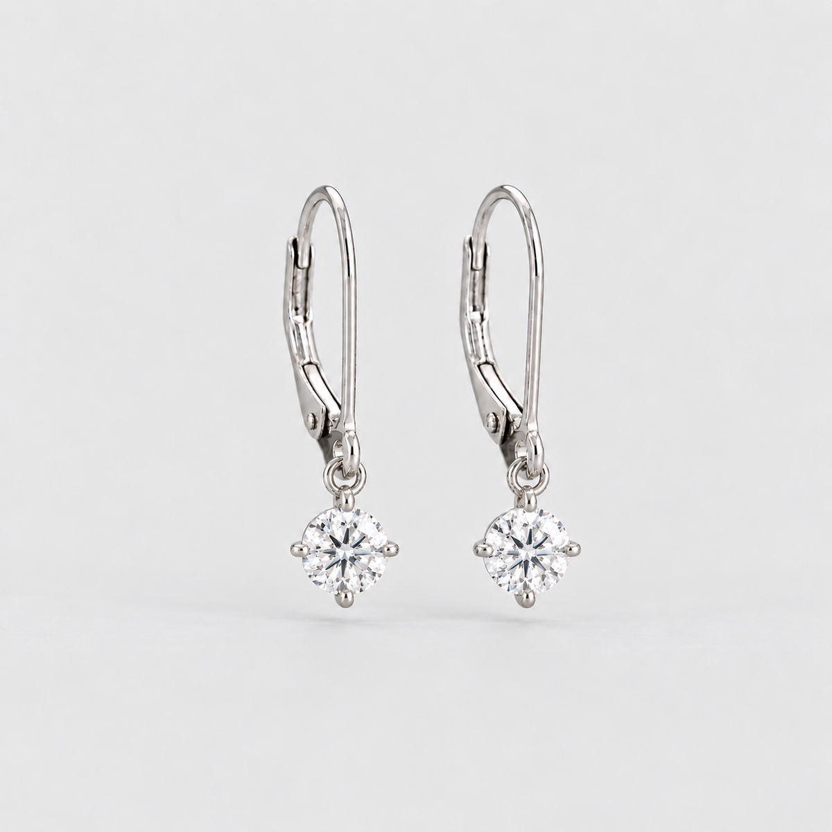 1 Ct. Lab Grown Diamond Dangle Earrings Round Cut (EF/VVS-VS)