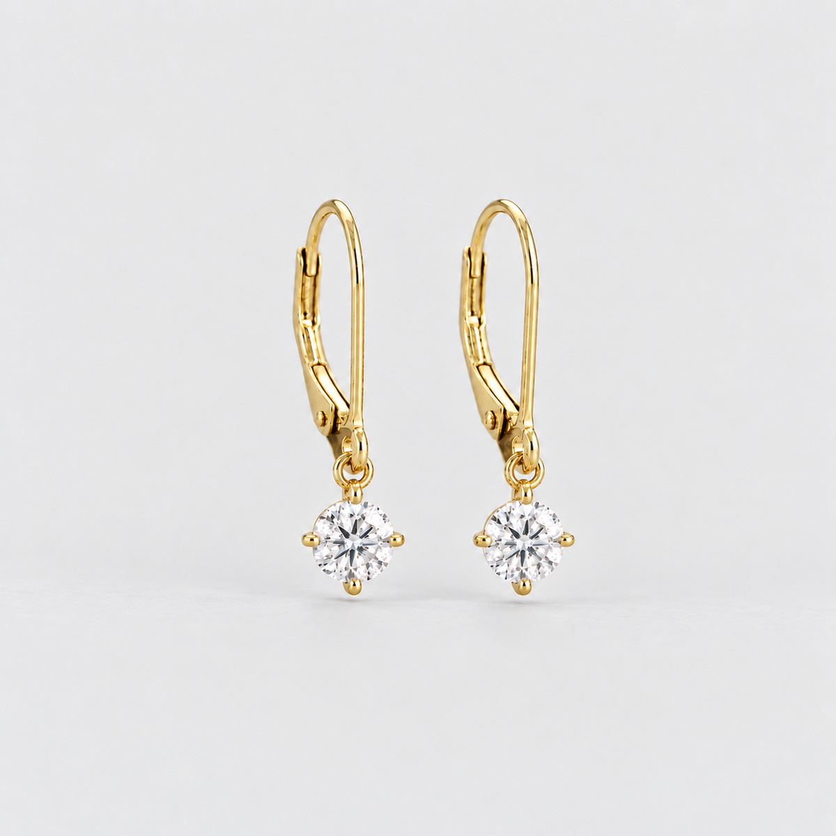 1 Ct. Lab Grown Diamond Dangle Earrings Round Cut (EF/VVS-VS)