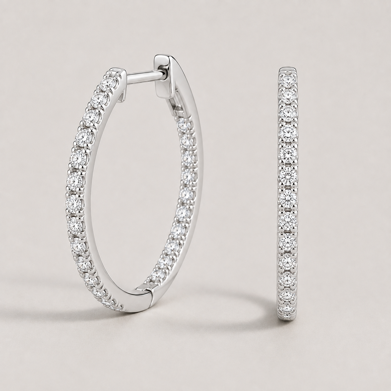Round Cut Lab Grown Diamond 0.50 Ct. Hoop Earrings (VS-EF)