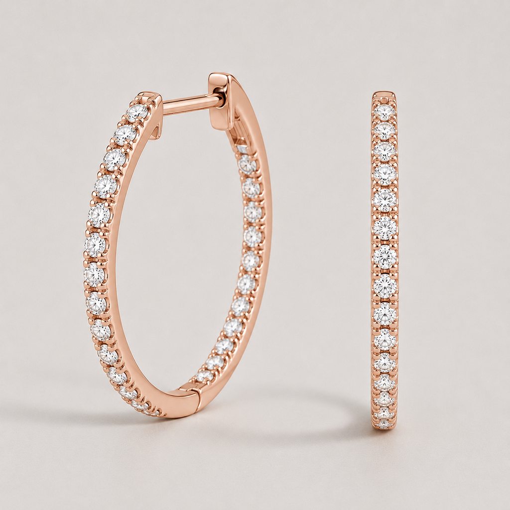 Round Cut Lab Grown Diamond 0.50 Ct. Hoop Earrings (VS-EF)